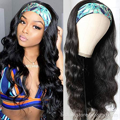 BIS Brazilian long body wavy  natural black headband wig for black female 150% density body wave human hair wig  new fashion